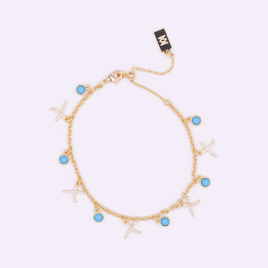 Semi Precious Hugs and Kisses Bracelet