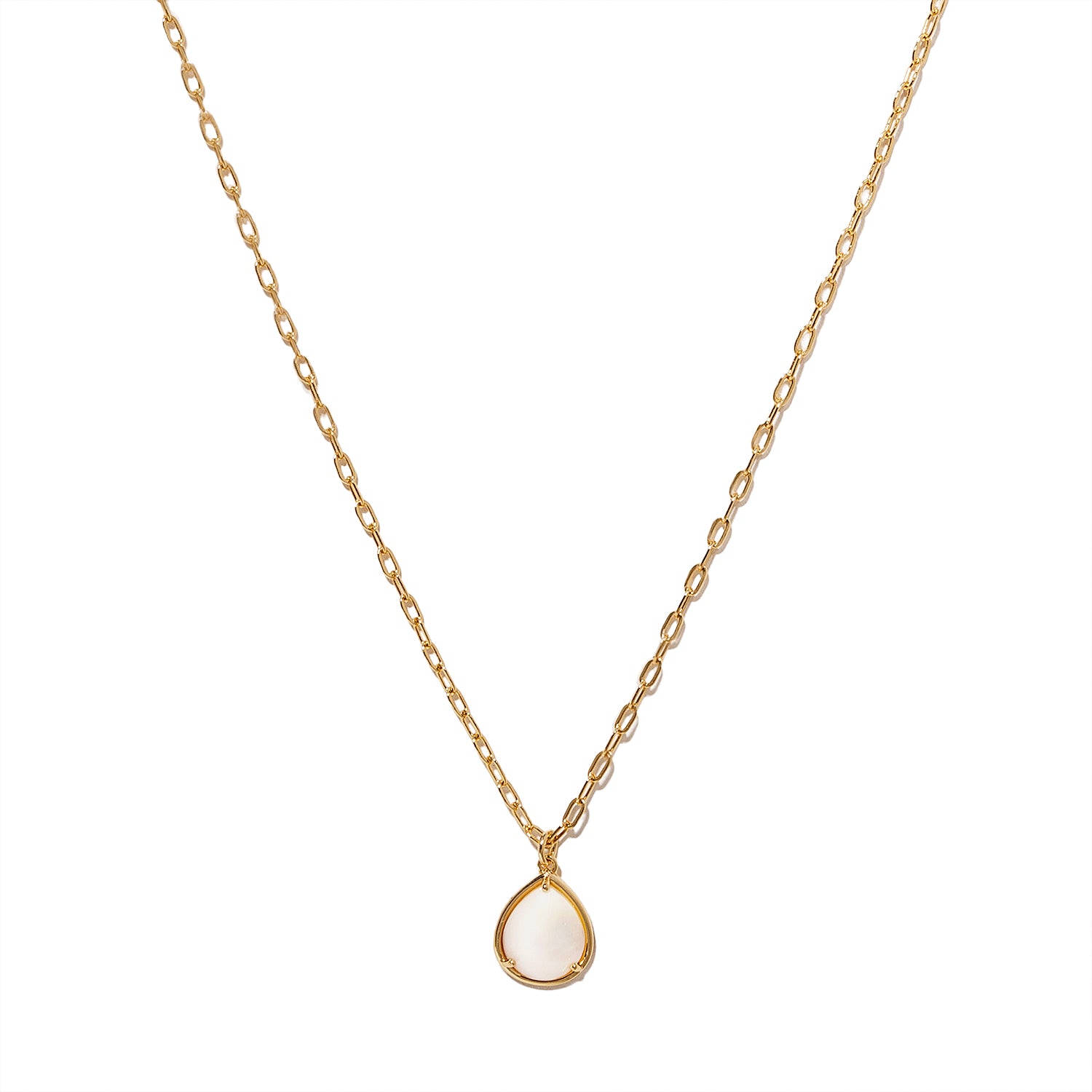 Pure and Simple Semi Precious Teardrop Gold Necklace
