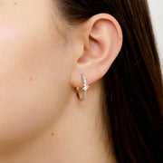 Pure and Simple Delicate Geometric Hoop Silver Earrings