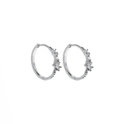 Pure and Simple Delicate Geometric Hoop Silver Earrings