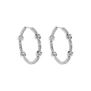 Pure and Simple Hexagon Tennis Silver Earring
