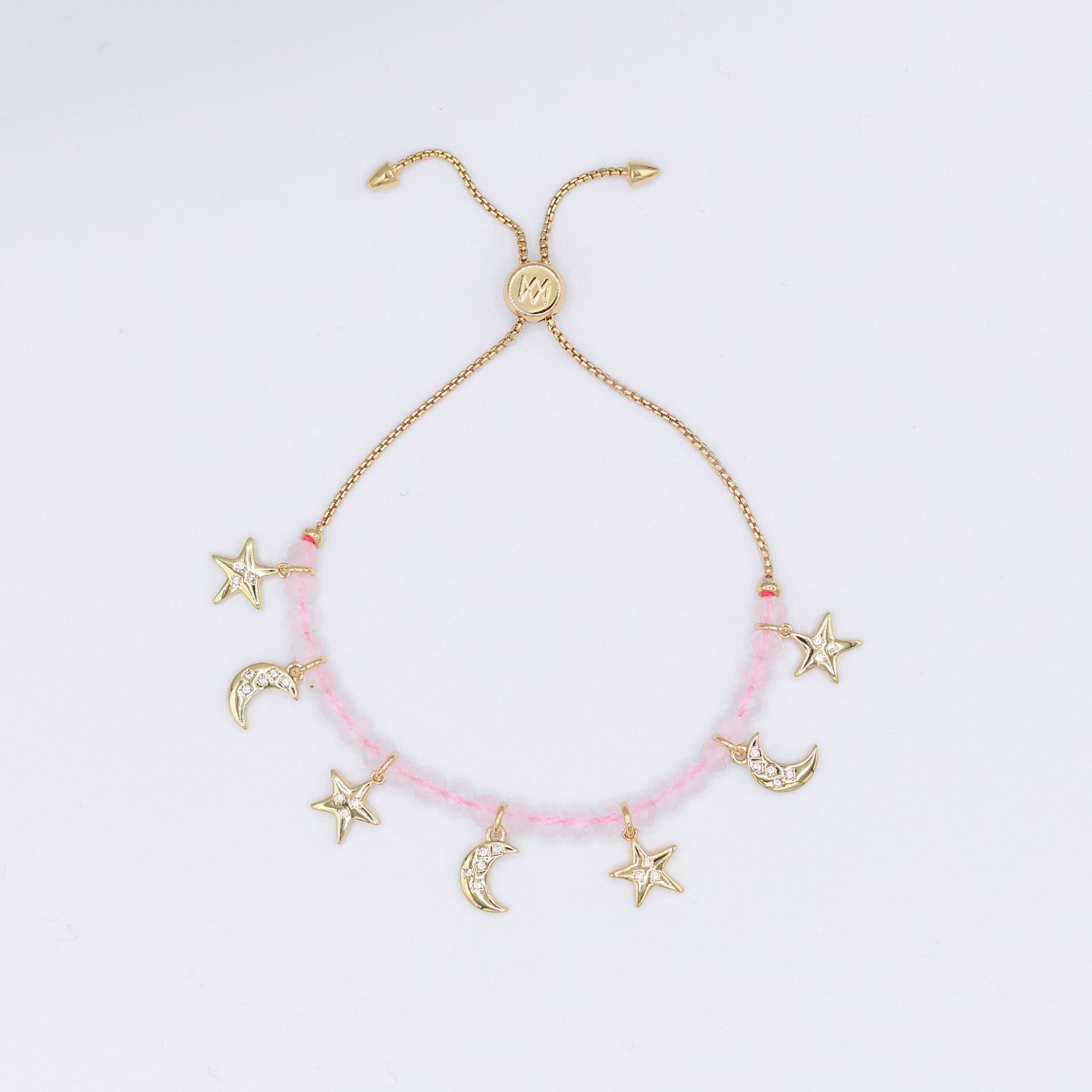 Semi Precious Moon and Stars Bracelet