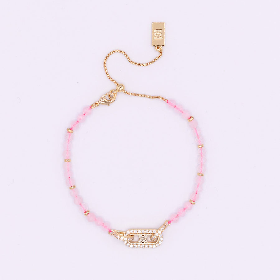 Semi Precious Kiss Link Bracelet