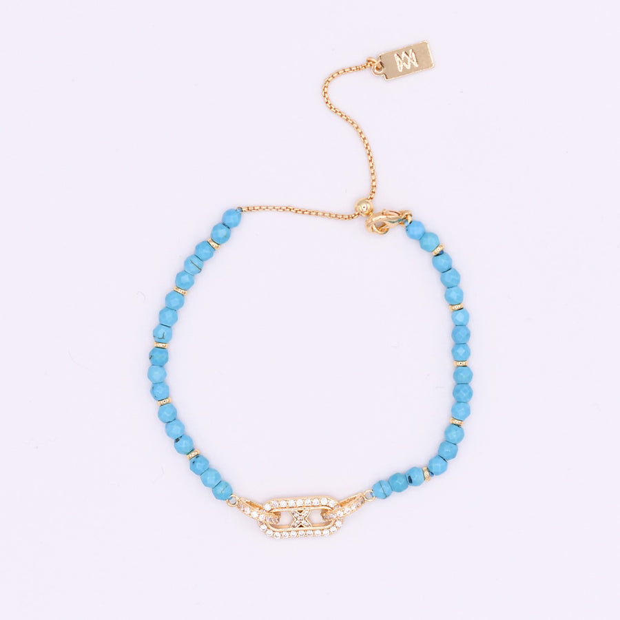 Semi Precious Kiss Link Bracelet