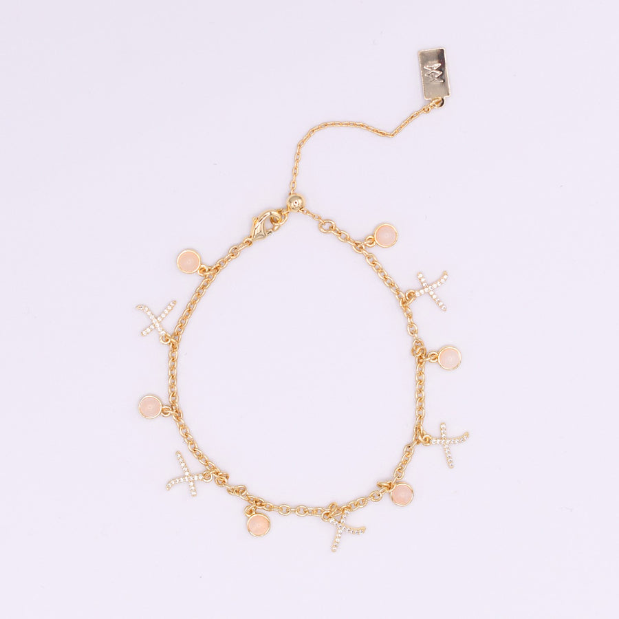 Semi Precious Hugs and Kisses Bracelet