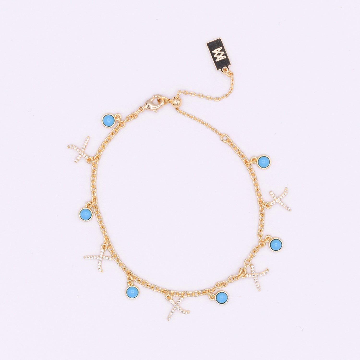 Semi Precious Hugs and Kisses Bracelet