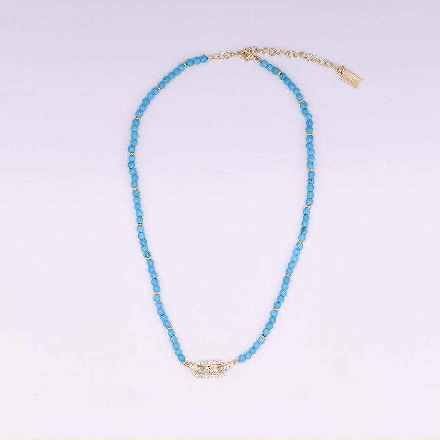 Semi Precious Kiss Link Necklace