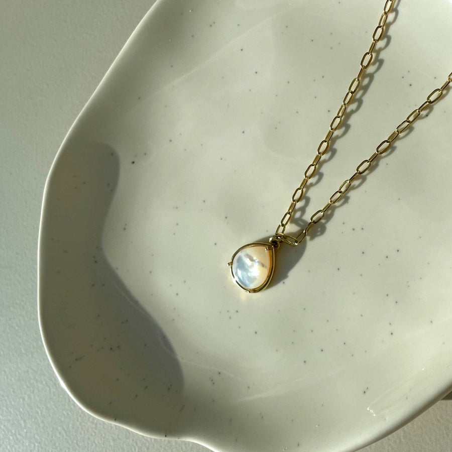 Pure and Simple Semi Precious Teardrop Gold Necklace