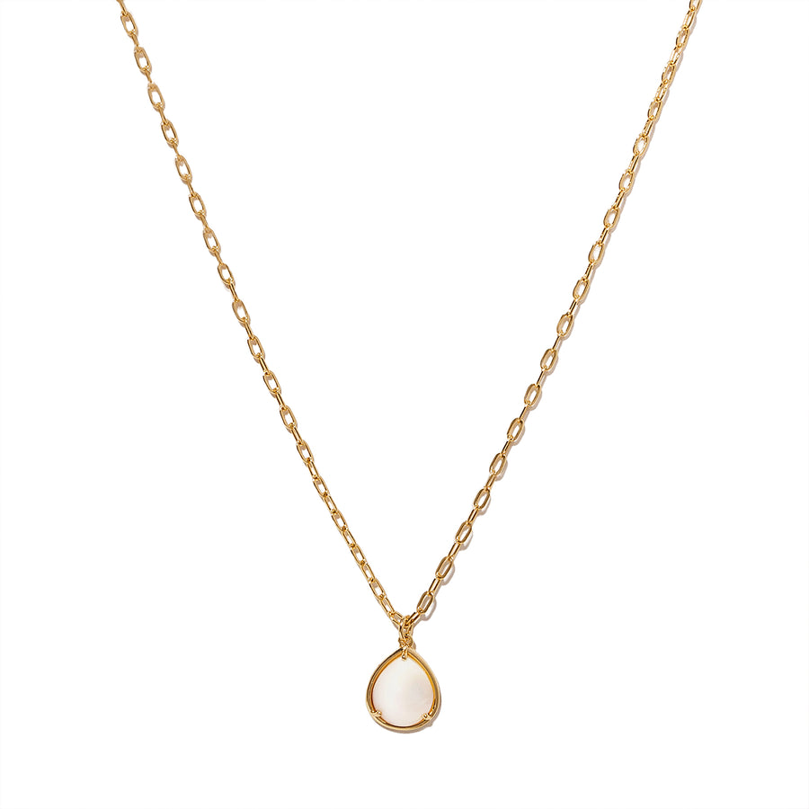 Pure and Simple Semi Precious Teardrop Gold Necklace