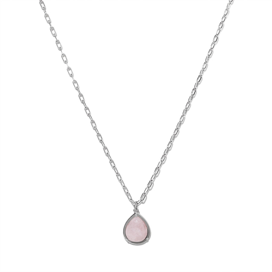 Pure and Simple Semi Precious Teardrop Silver Necklace