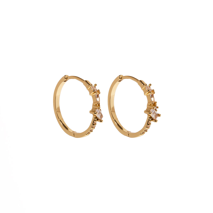 Pure and Simple Delicate Geometric Hoop Gold Earrings