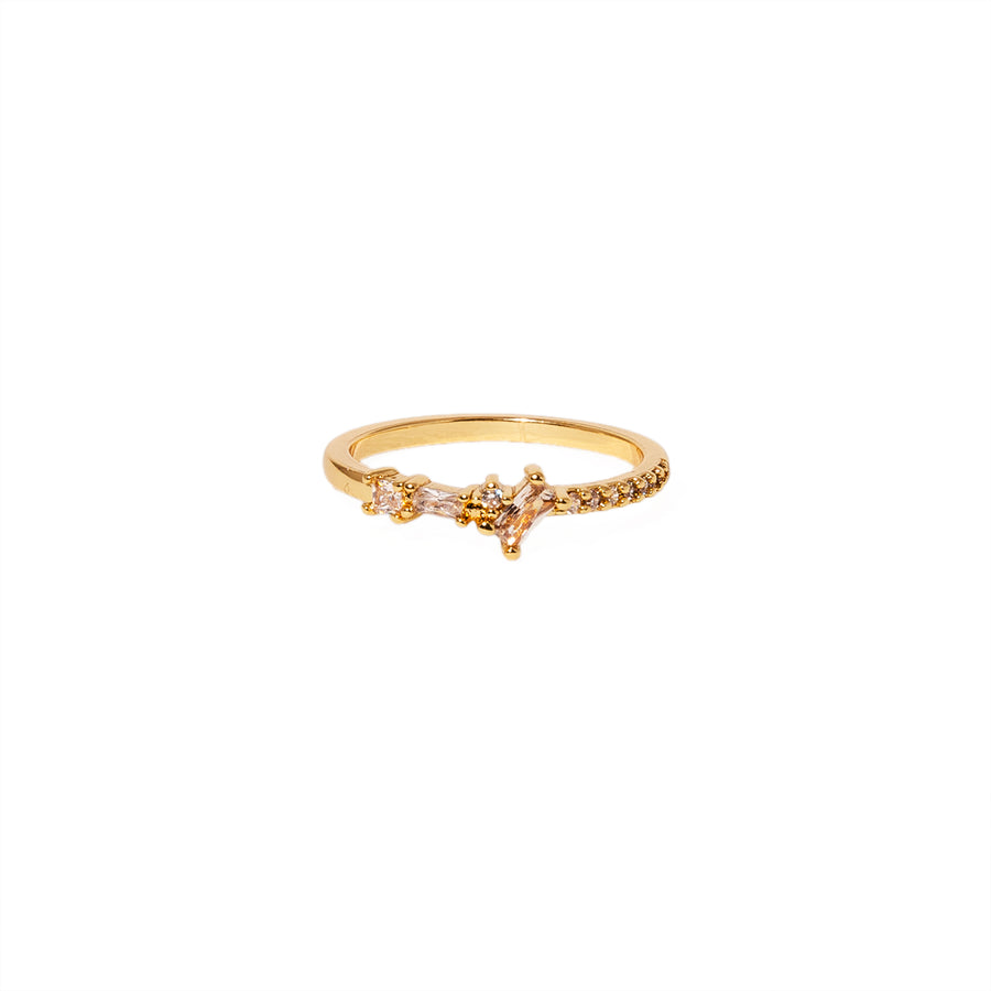 Pure and Simple Delicate Geometric Gold Ring