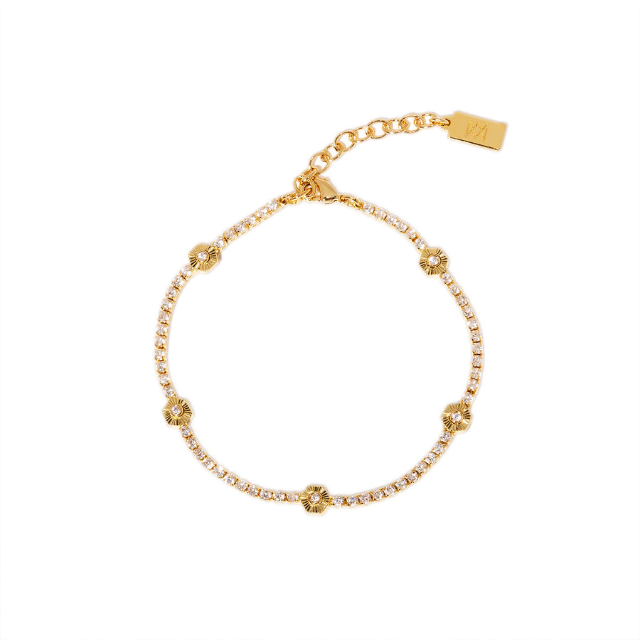 Pure and Simple Hexagon Tennis Gold Bracelet