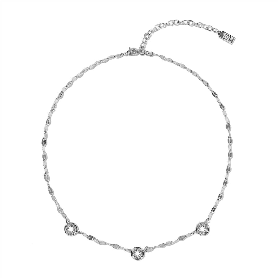 Three Times a Charm Silver Necklace