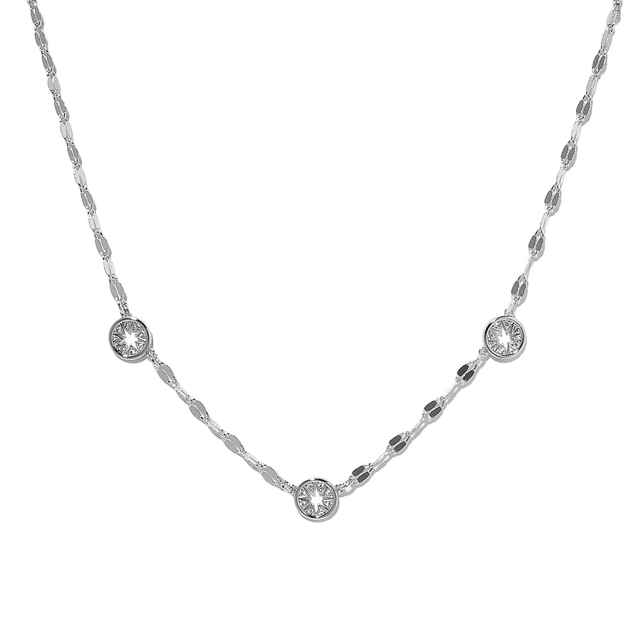 Three Times a Charm Silver Necklace