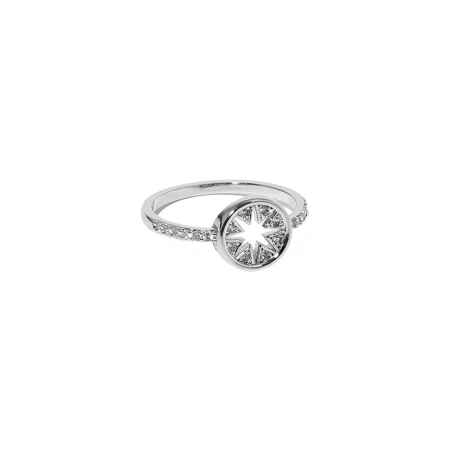 Three Times a Charm Starburst Silver Ring